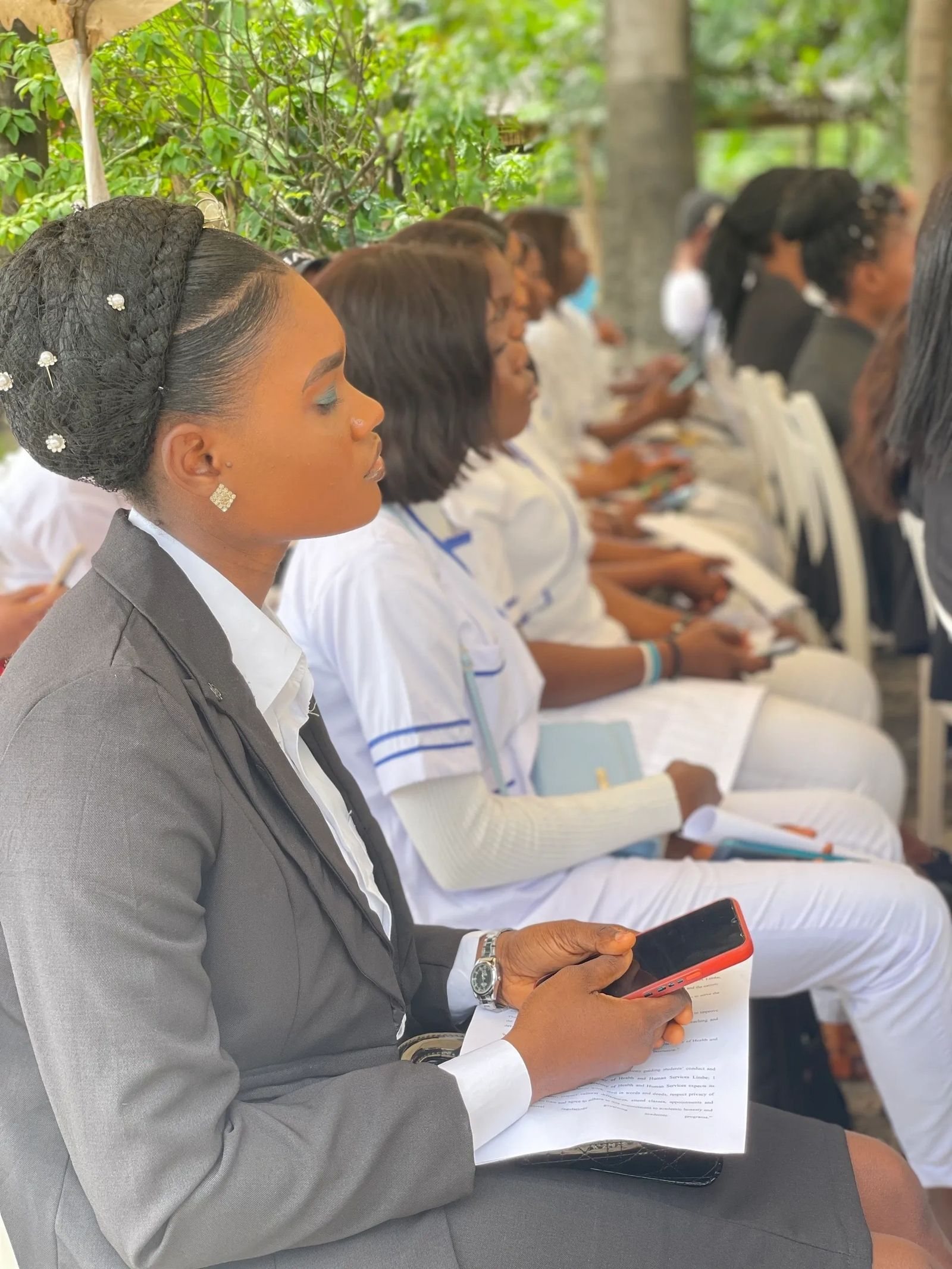 Students at a college event